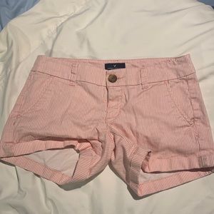 American Eagle Striped Mid Rise Shorts